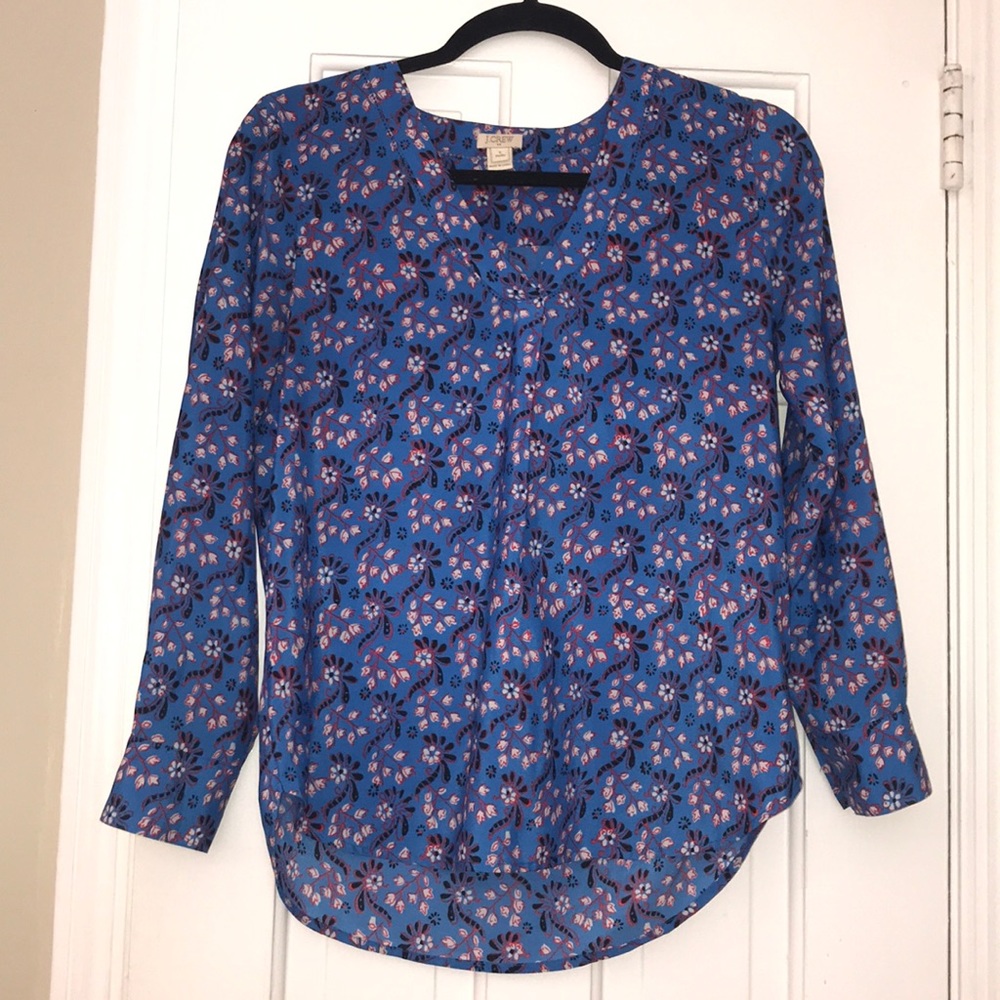 Patterned jcrew blouse